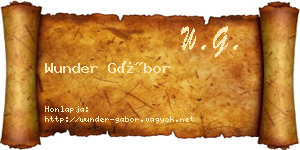 Wunder Gábor névjegykártya