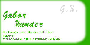 gabor wunder business card
